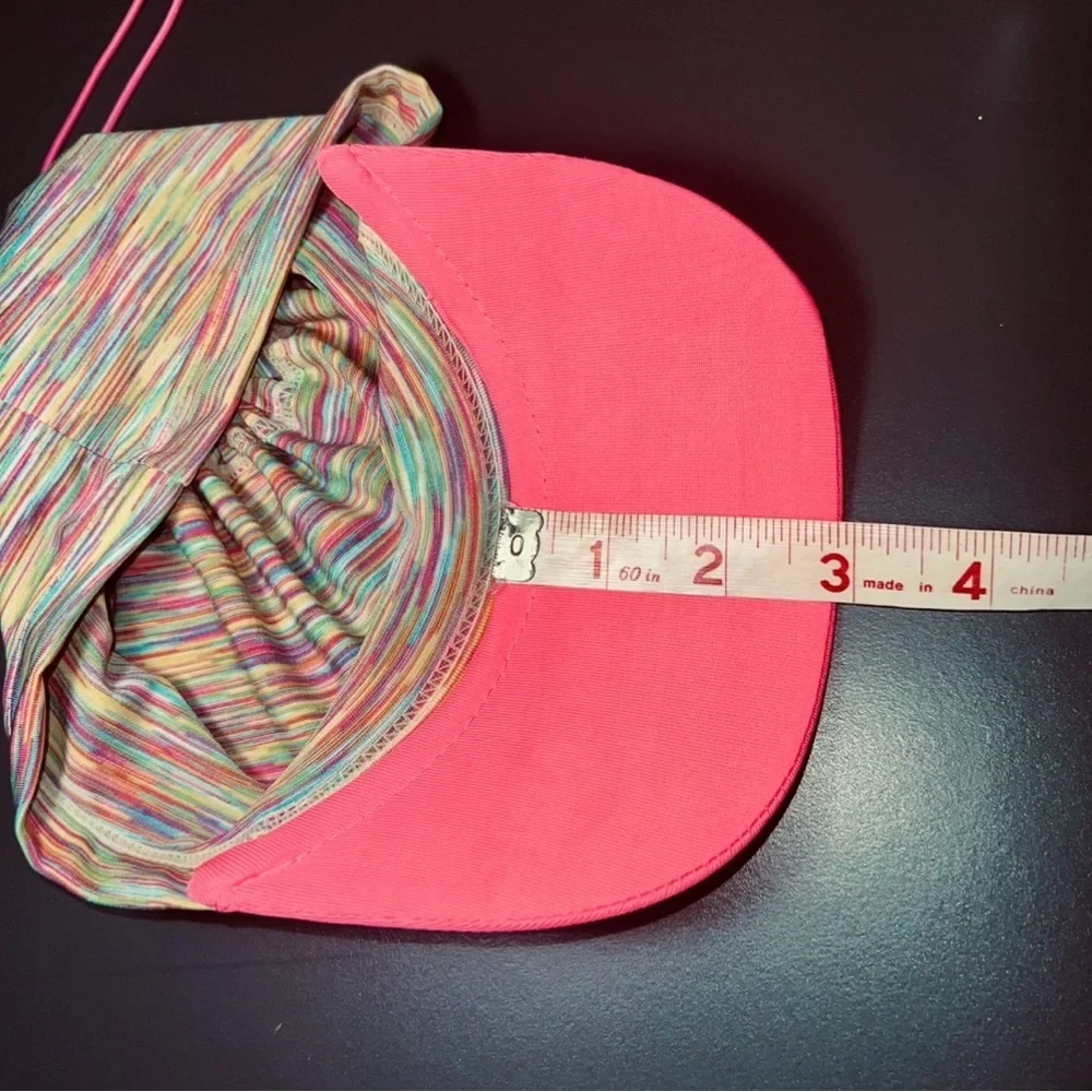 Ünder Pink Multicolor Stretch Knit Ponytail Sun Visor OS